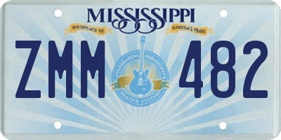 MS license plate ZMM482