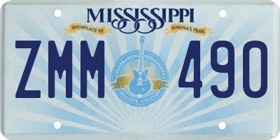 MS license plate ZMM490