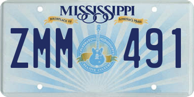 MS license plate ZMM491