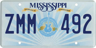MS license plate ZMM492