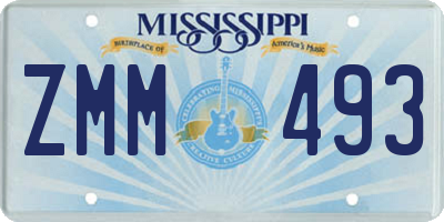 MS license plate ZMM493