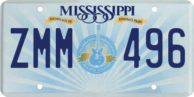 MS license plate ZMM496