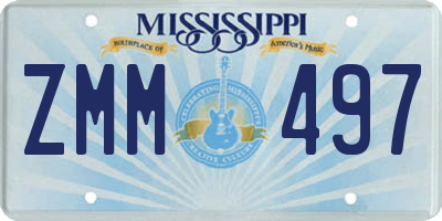 MS license plate ZMM497