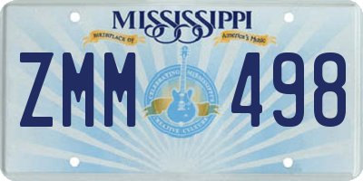 MS license plate ZMM498
