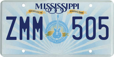 MS license plate ZMM505