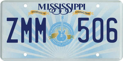 MS license plate ZMM506
