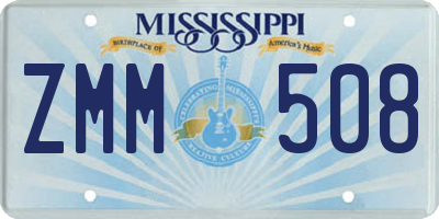 MS license plate ZMM508