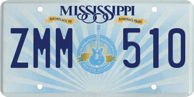 MS license plate ZMM510