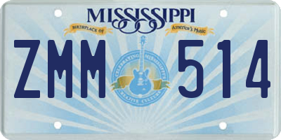 MS license plate ZMM514
