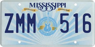 MS license plate ZMM516