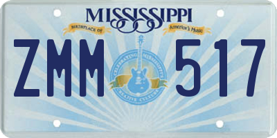 MS license plate ZMM517