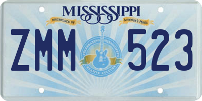 MS license plate ZMM523