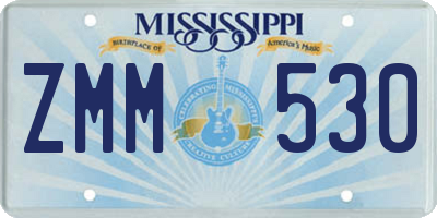 MS license plate ZMM530