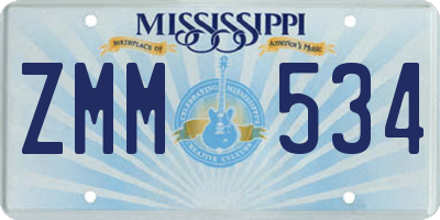 MS license plate ZMM534