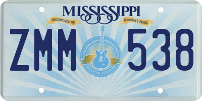 MS license plate ZMM538