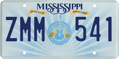 MS license plate ZMM541