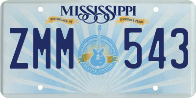 MS license plate ZMM543