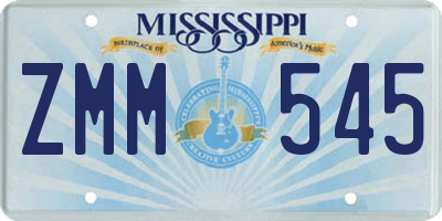 MS license plate ZMM545
