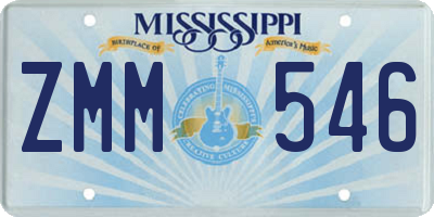 MS license plate ZMM546