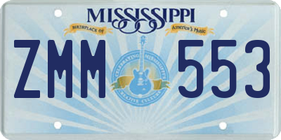 MS license plate ZMM553