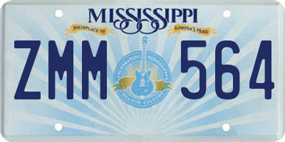 MS license plate ZMM564
