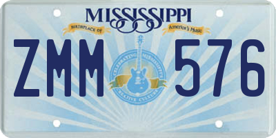 MS license plate ZMM576