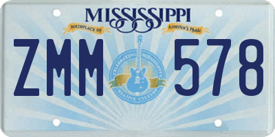 MS license plate ZMM578
