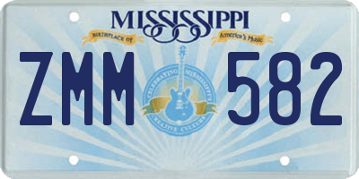 MS license plate ZMM582