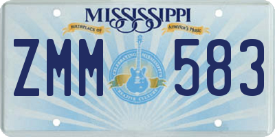 MS license plate ZMM583