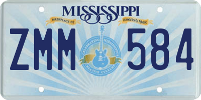 MS license plate ZMM584