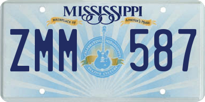 MS license plate ZMM587