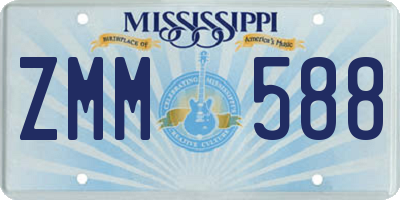 MS license plate ZMM588