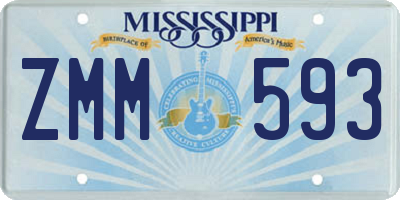 MS license plate ZMM593