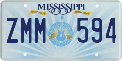 MS license plate ZMM594