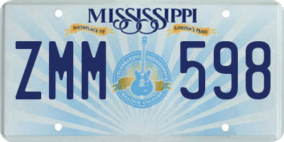 MS license plate ZMM598