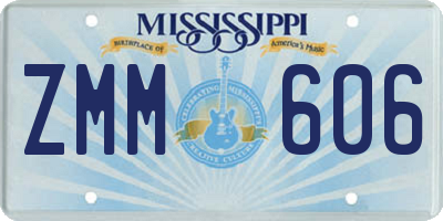 MS license plate ZMM606