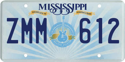 MS license plate ZMM612