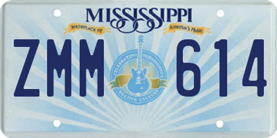 MS license plate ZMM614