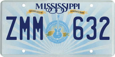 MS license plate ZMM632