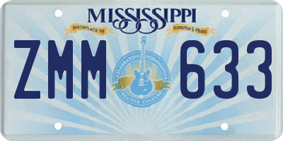 MS license plate ZMM633
