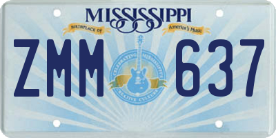 MS license plate ZMM637