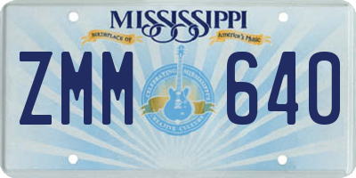 MS license plate ZMM640