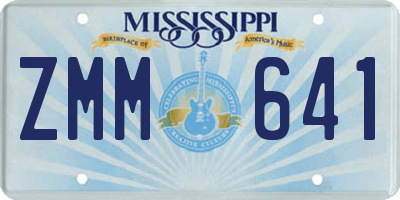 MS license plate ZMM641