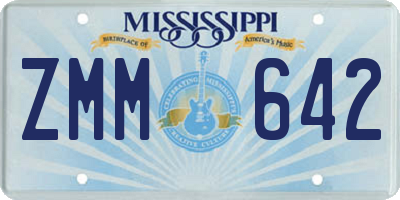 MS license plate ZMM642