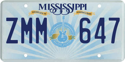 MS license plate ZMM647