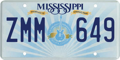 MS license plate ZMM649