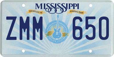 MS license plate ZMM650