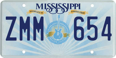 MS license plate ZMM654