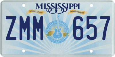 MS license plate ZMM657