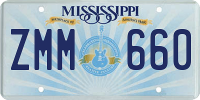 MS license plate ZMM660